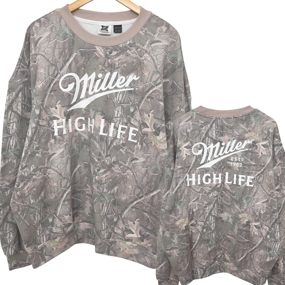 NWOT Miller High Life Camo Sweatshirt Men’s 2XL